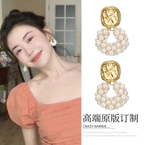 伊灿法式珍珠耳环无耳洞耳夹