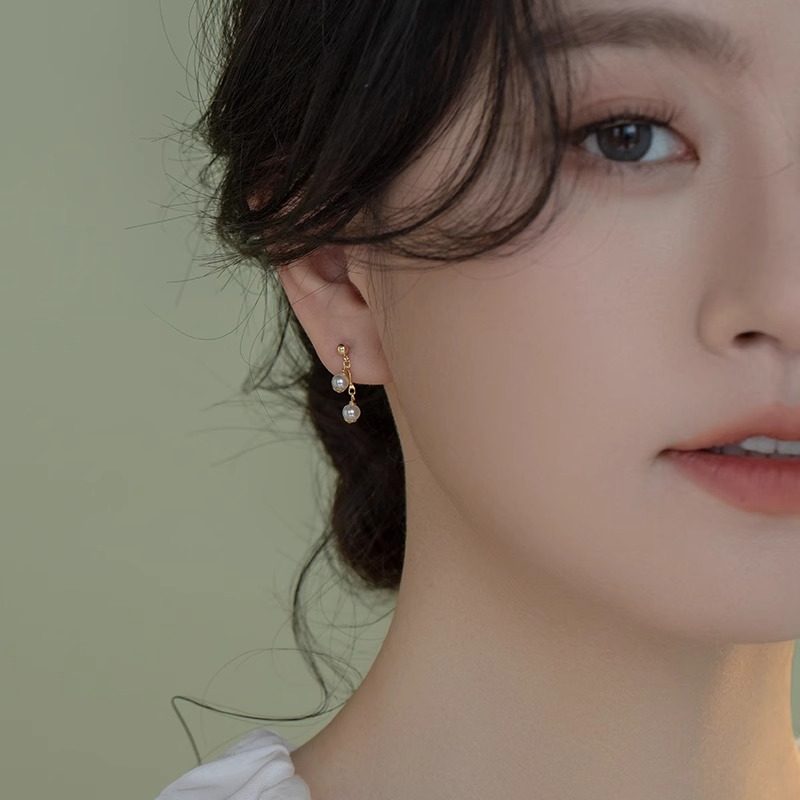 伊灿韩国小葡萄珍珠耳钉女纯银