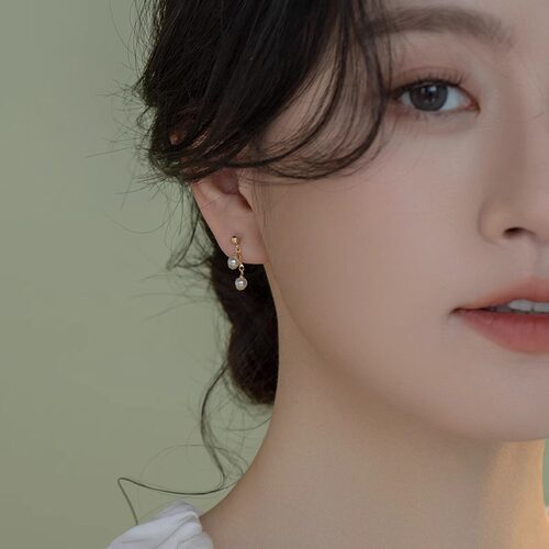 伊灿韩国小葡萄珍珠耳钉女纯银