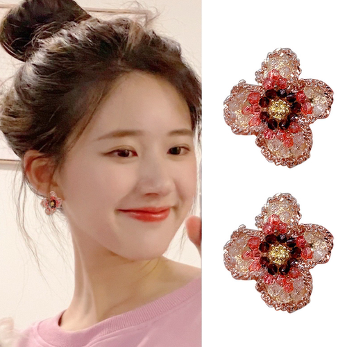 花朵耳环2026年新款小众设计感女