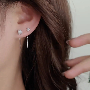 S999纯银针长款流苏耳钉女2025新款爆款高级感耳环精致养耳洞耳饰