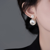 爆款 一款 两戴大珍珠耳钉女高级感耳环气质耳坠2025年新款 纯银耳饰