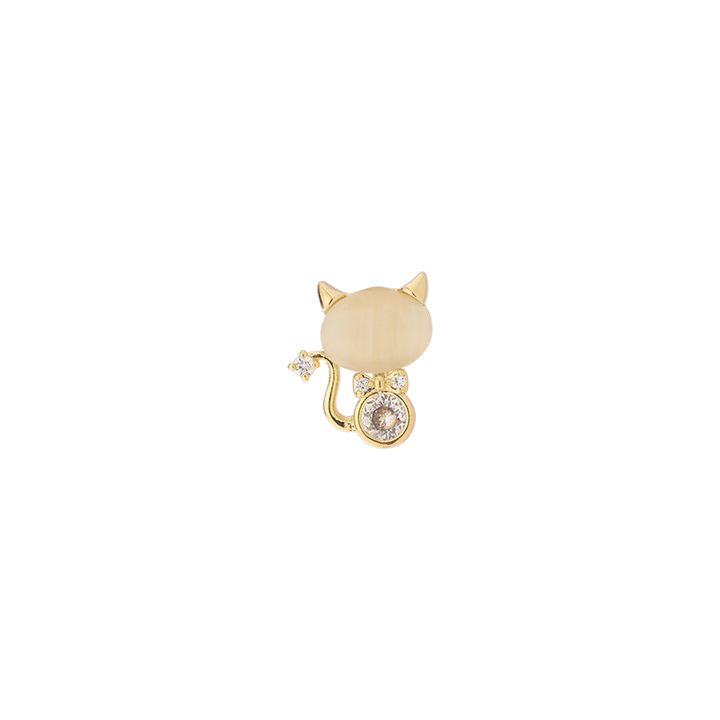 伊灿日韩猫眼石猫咪女耳环