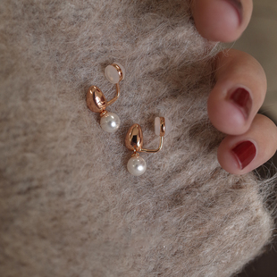 轻奢精致珍珠耳夹女高级感耳饰2025年新款爆款耳钉小众无耳洞耳环
