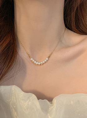 伊灿天然淡水小米珠项链女