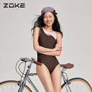 zoke洲克泳衣女连体2025新款 泡温泉女生游泳馆专用训练游泳衣 泳装
