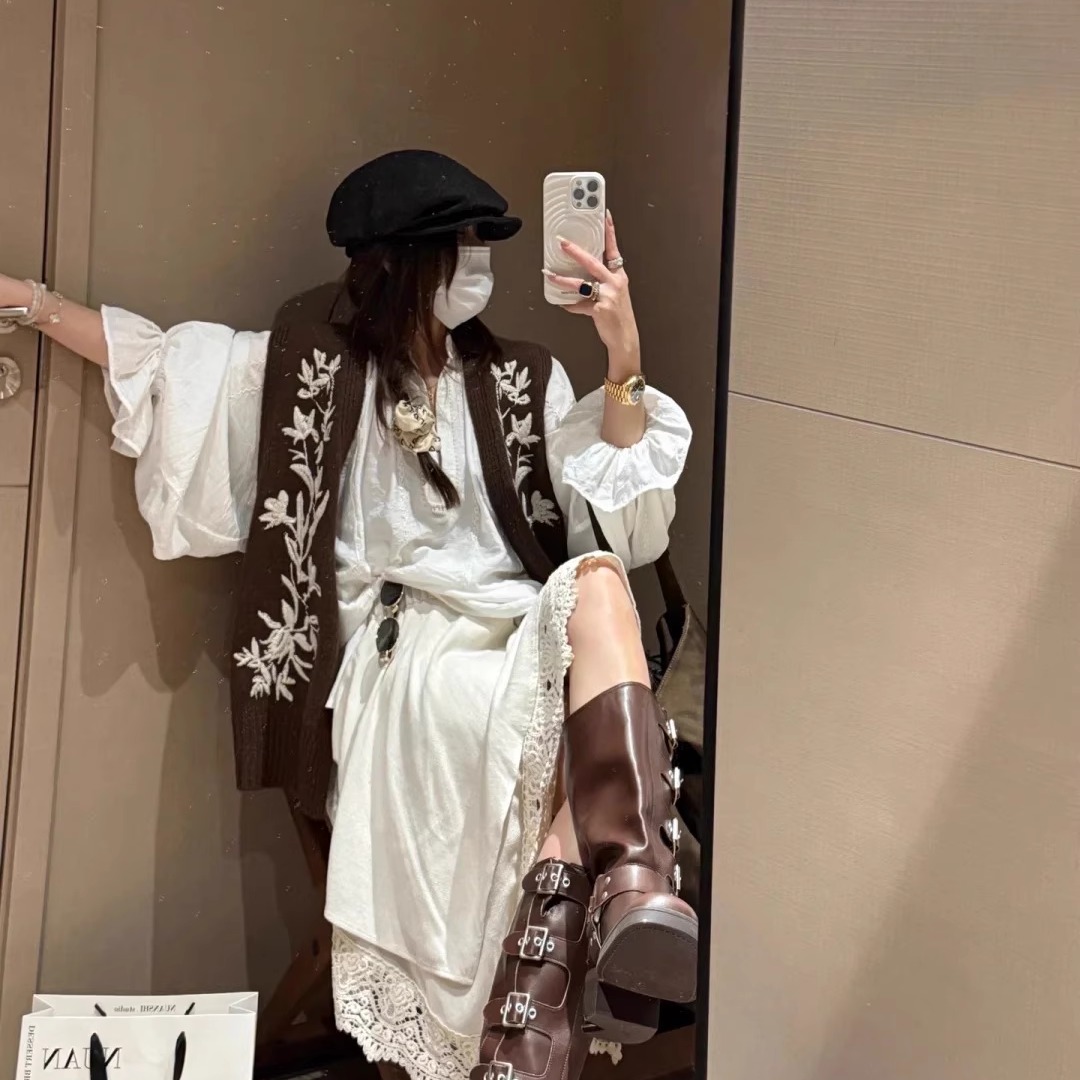 现货秒发】花式纱绣花肌理感马夹