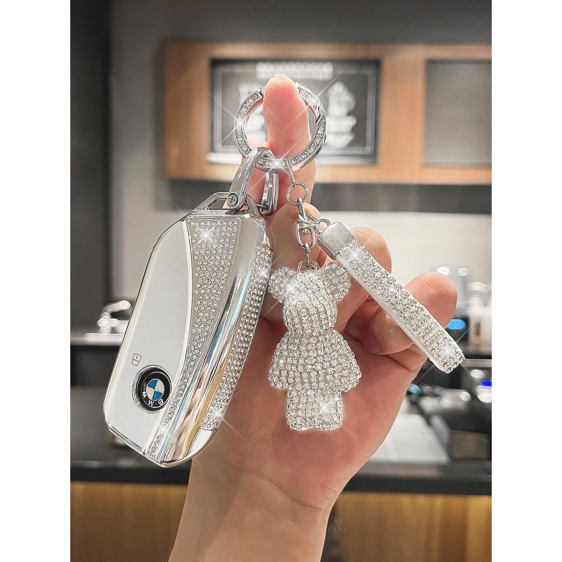 适用宝马车钥匙套5系款新3系330li包iX3X5X6X2X1X7系高档壳扣女士