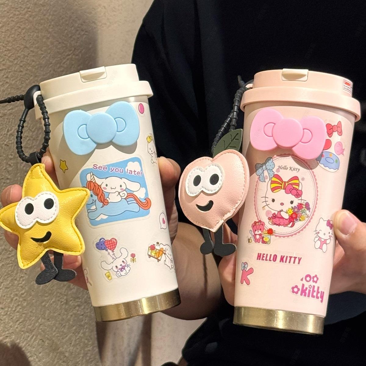 高颜值316不锈钢咖啡杯保温水杯女双饮真空商务办公便携车载水杯