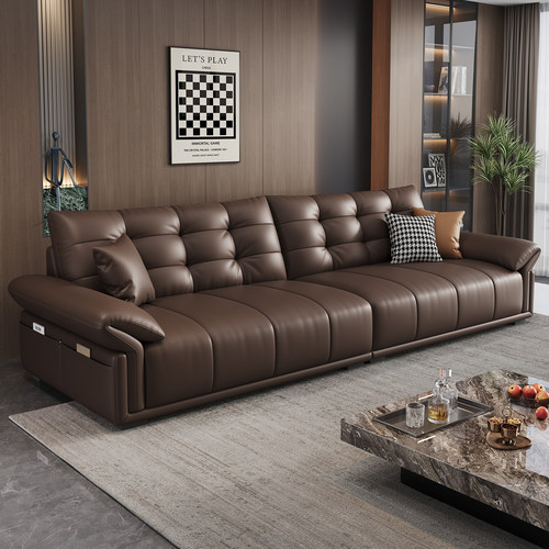 真皮沙发头层牛皮意式极简高端