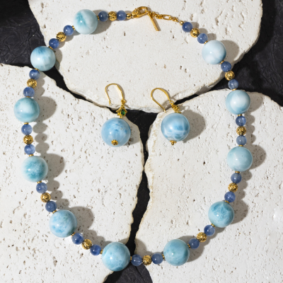 天然珍珠磷灰石项链时尚百搭原创