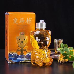 长白山皇封村新品小熊人参纯粮养生酒52度500毫升 正品包邮礼盒装