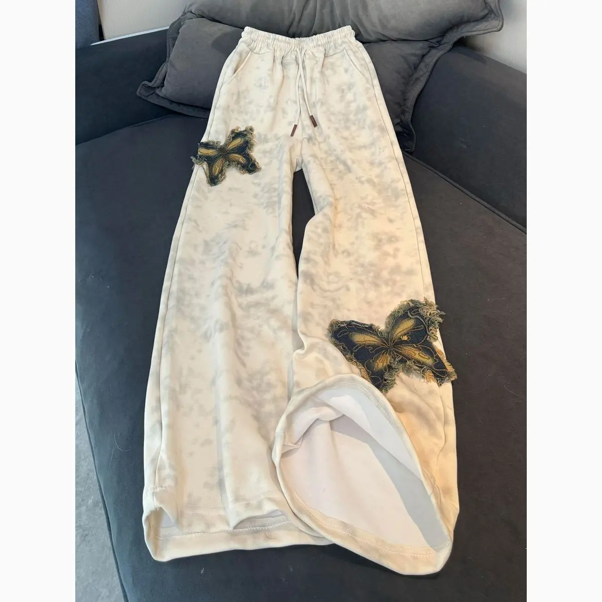 女童春秋新款网红时尚美式蝴蝶扎裤子