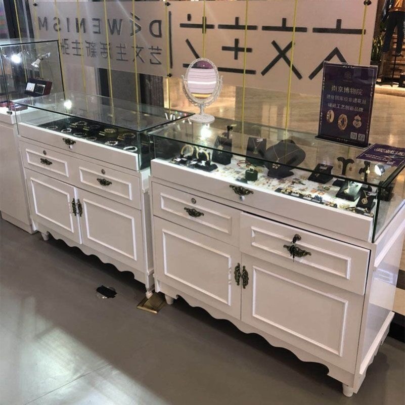 欧式烤漆珠宝首饰品柜台中岛玻璃展示柜子眼镜手表陈列柜欧式简约