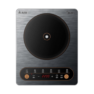 美的电磁炉家用多功能2200一体黑晶面板定时匀火锅炒菜机官方正品