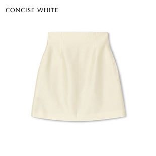 新款 立裁高腰半裙短款 白色半身裙女 WHITE简白2025胶囊款 CONCISE