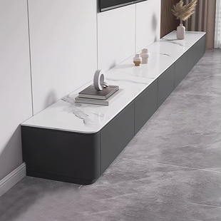 电视柜茶几组合简约现代轻奢家用地柜客厅小户型实木落地岩板台柜