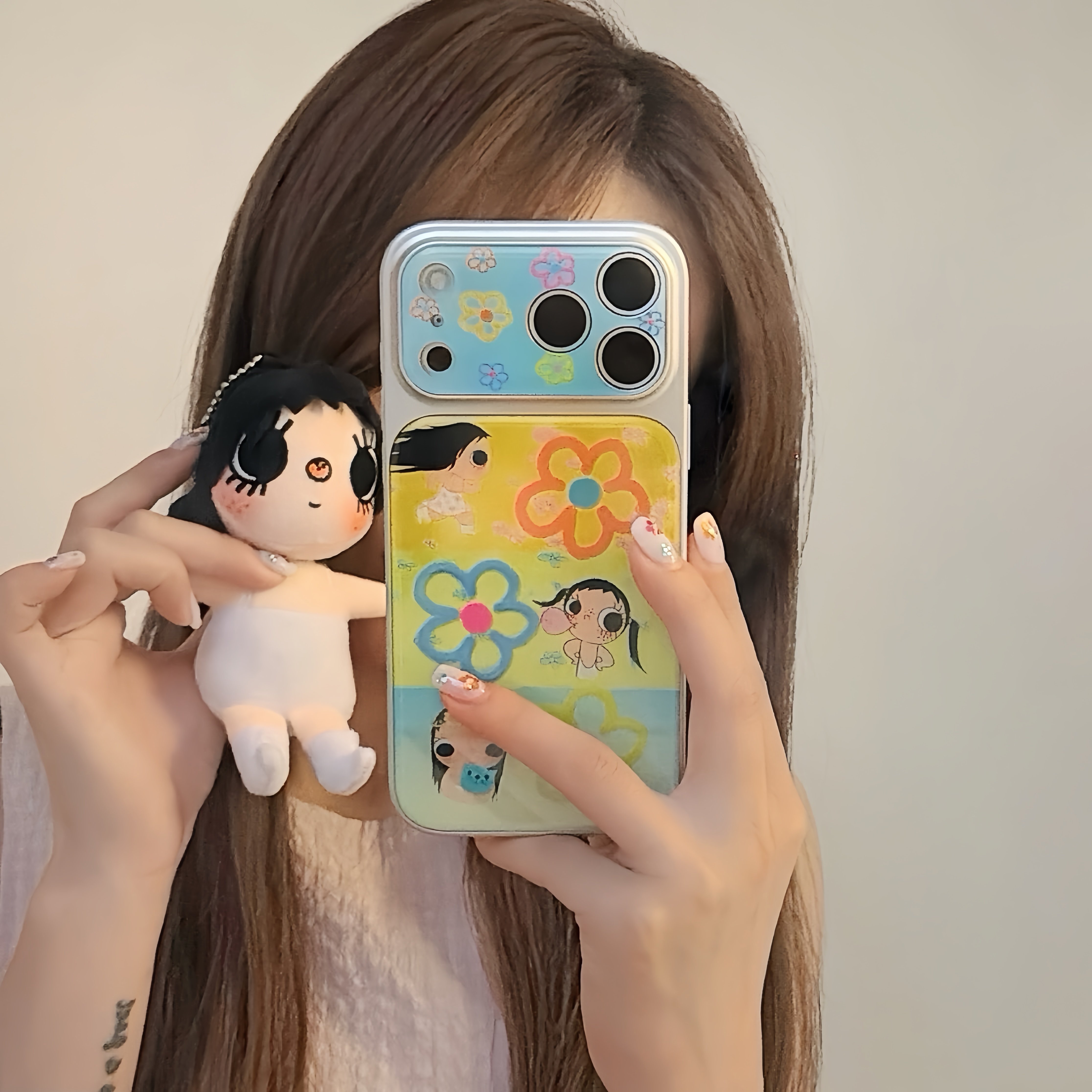 ins可爱俏皮夏日黄绿蓝多巴胺配色小玉适用苹果17promax手机壳15全包按键镜头壳4/13创意个性硅胶防摔保护壳