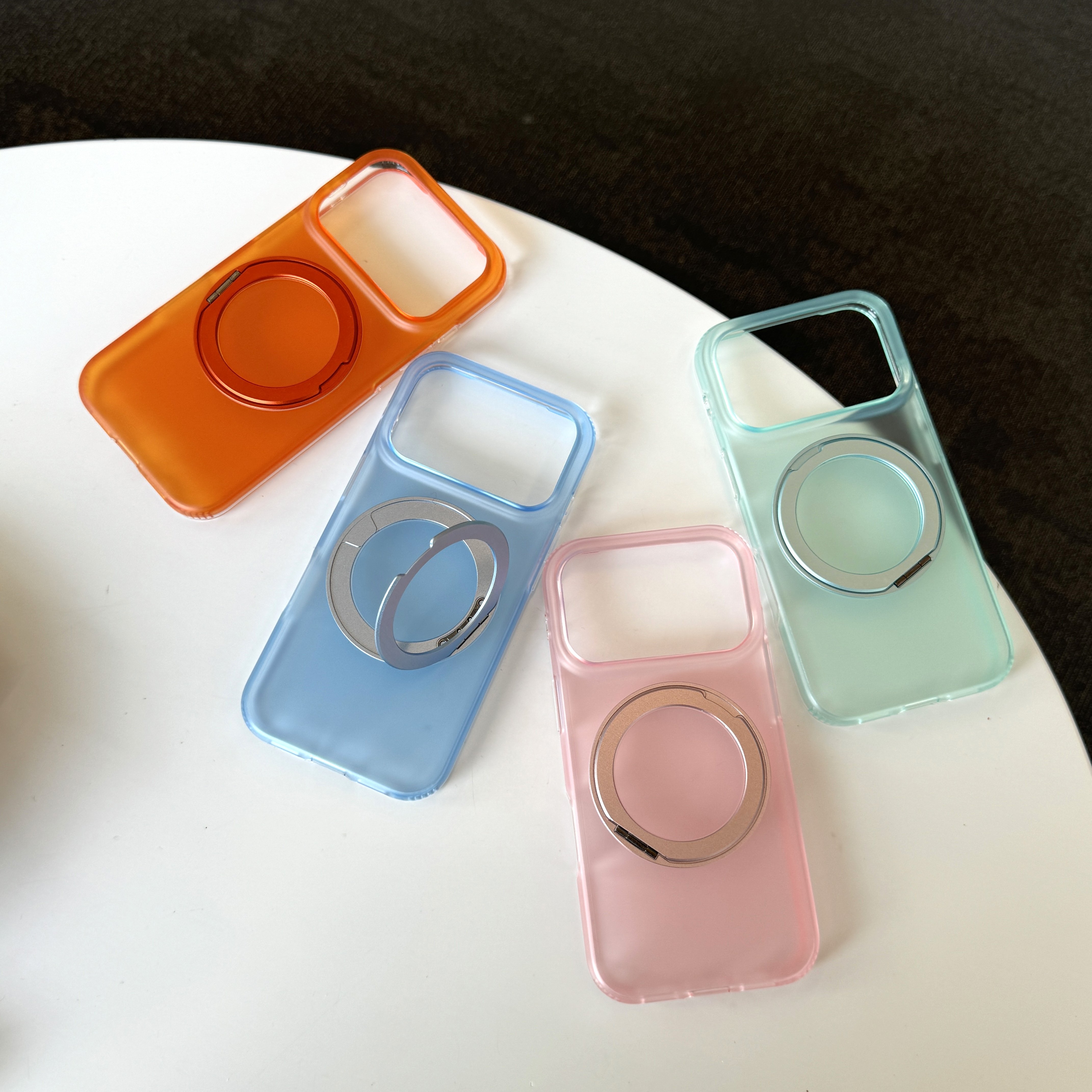 潮流时尚简约高级纯色支架适用苹果17promax手机壳15全包按键大视窗16个性四色磁吸支架硅胶软壳17防摔保护壳