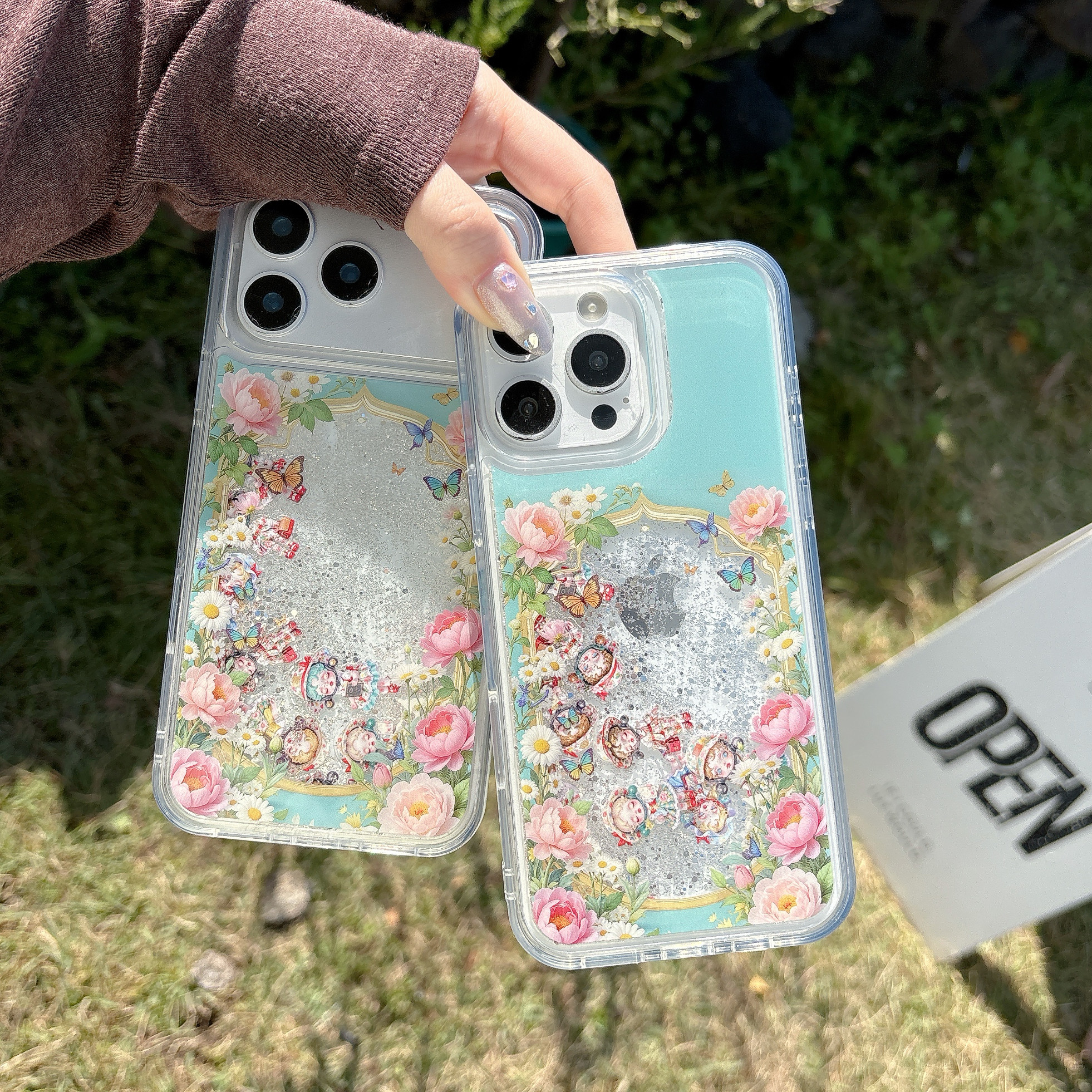 淳于亦潮流卡通泡泡玛特适用苹果17promax手机壳15全包按键大视窗14/13创意流沙泡泡玛特闪银软壳16防摔保护