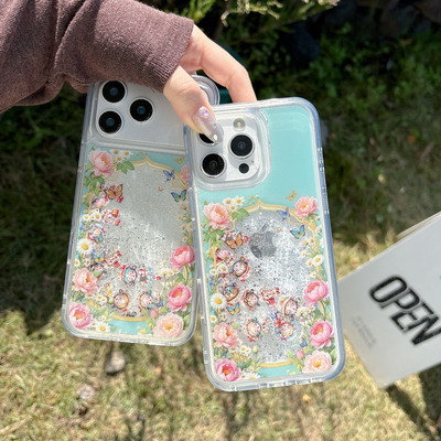 卡通泡泡玛特苹果17闪银硅胶软壳