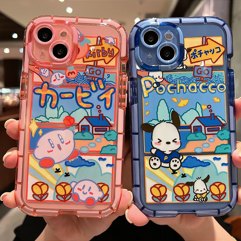 淳于亦可爱星之卡比蛋仔适用iPhone14ProMax手机壳卡通帕恰狗情侣款12苹果13Pro气囊软壳i11防摔硅胶套14创意