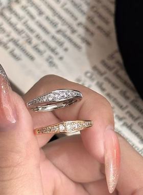 法式复古渐变排钻满天星戒指