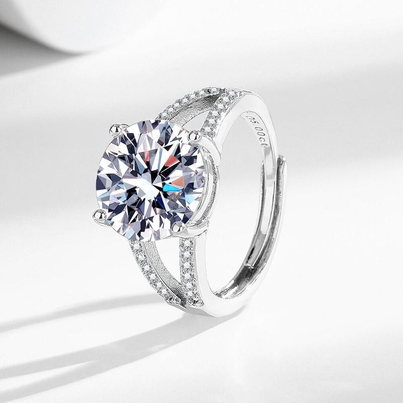 日韩奢华五克拉仿真钻石戒指女