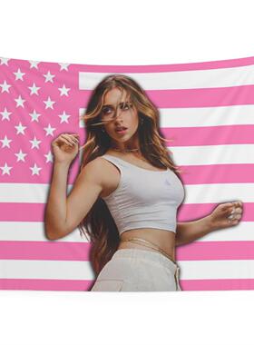 Tate McRae Pink American Flag旗帜背景布室内装饰