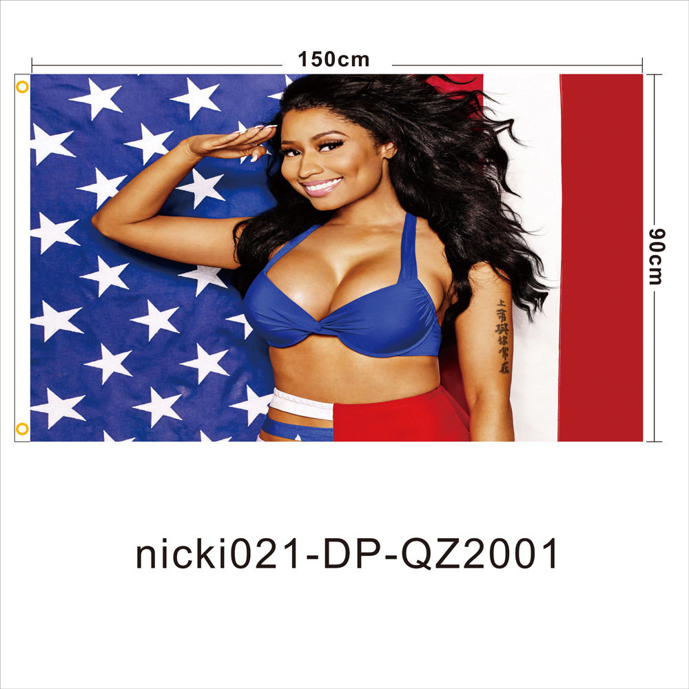 旗帜 麻辣鸡nicki minaj 美国国旗 90*150CM横幅