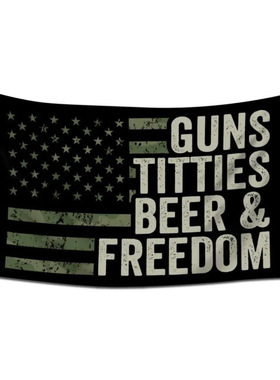 GUNS TITIES BEER FREEDOM FLAG 3X5FT数码印户外旗帜