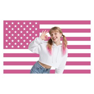 旗帜设计Custom American US Flag 3X5 Ft粉色美国国旗背景布