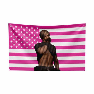 粉色美国国旗可定制卧室挂布