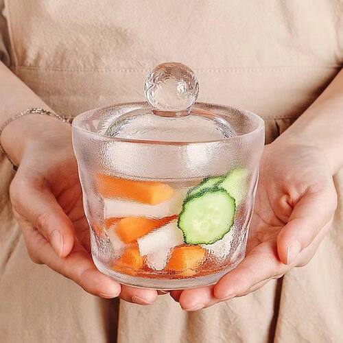 日式锤纹玻璃腌菜缸家用食品级