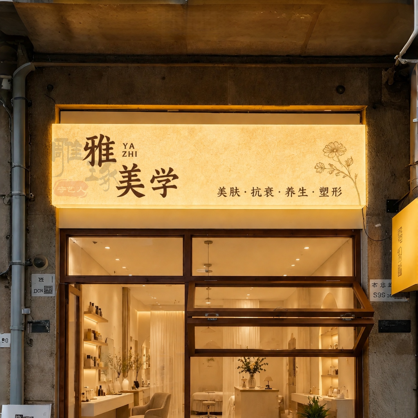 美容养生店定制亚克力发光灯箱图片