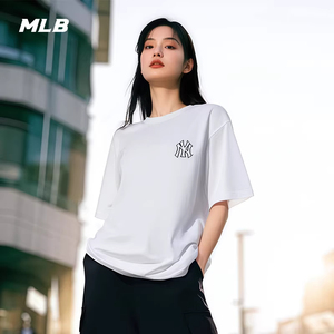MLB官方 男女情侣背标老花短袖宽松百搭休闲T恤25夏季新款TSM70