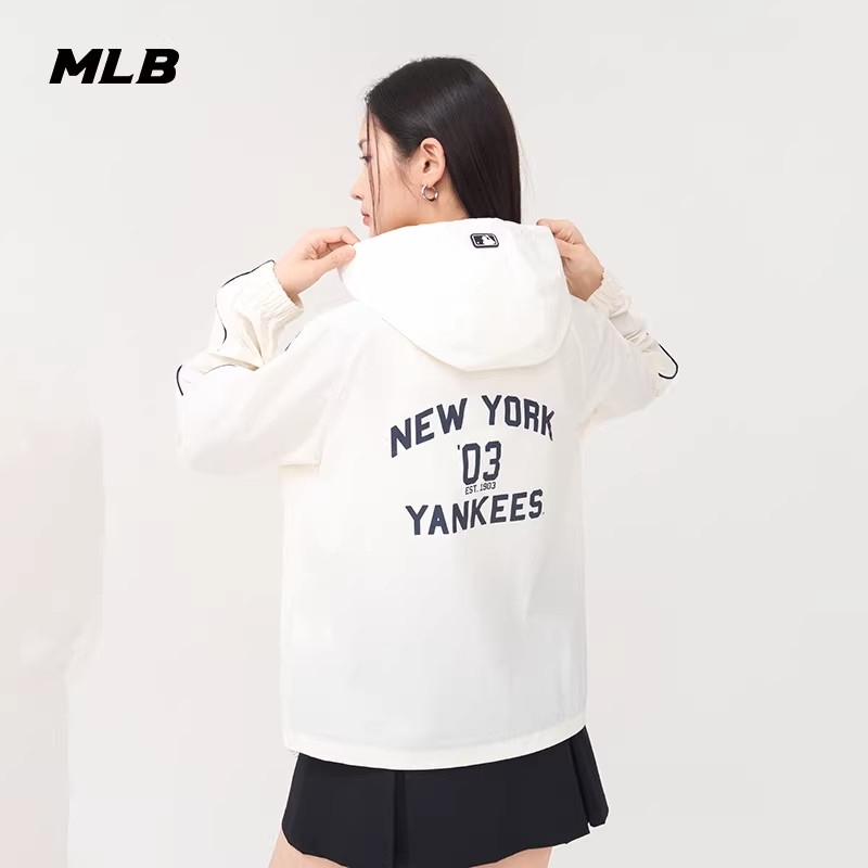 MLB官方 男女学院风防晒凉感拉链连帽外套25夏季新款WJV01/WJV03