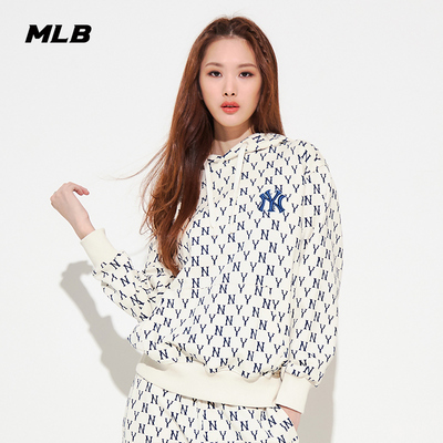 复古宽松卫衣连帽衫MLB