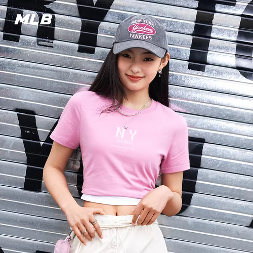 MLB官方 女款休闲时尚复古COOPERS短袖休闲T恤25夏季新款TSB04