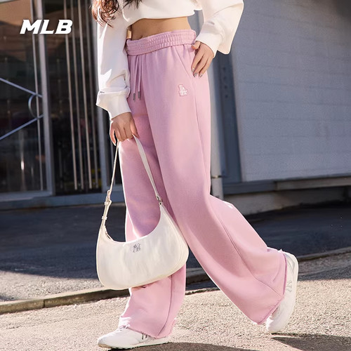 MLB官方 女款复古风毛边裤脚微阔休闲长裤26春季新款PTB02/PTB06