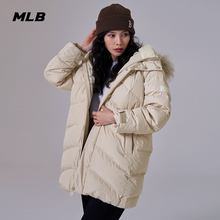 MLB官方 男女情侣连帽长款羽绒服休闲运动保暖防风秋冬款DJEC6