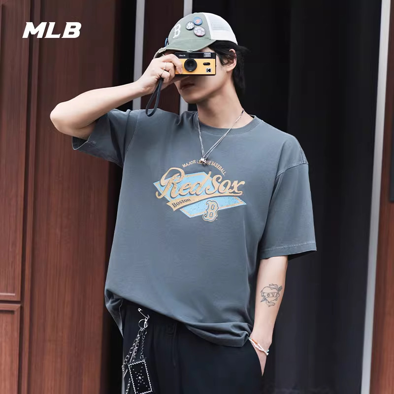 MLB官方 男女时尚复古胶片T恤学院短袖25夏季新款TSV07