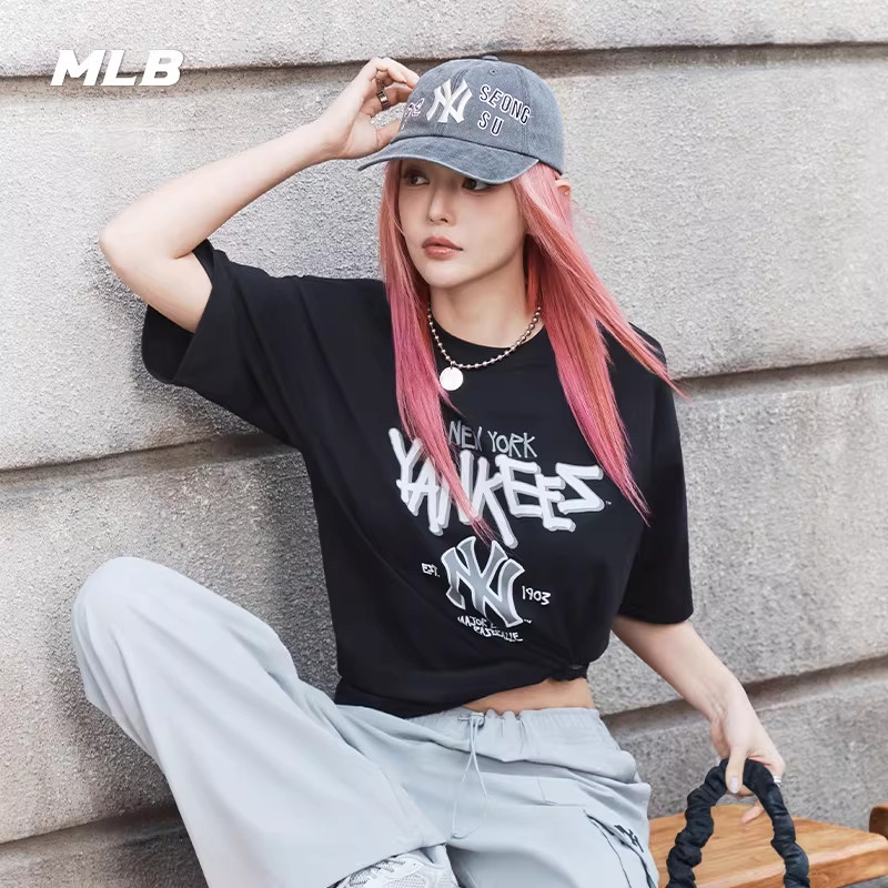 MLB官方 男女情侣凉感潮流印花短袖运动休闲T恤25夏季新款TSB05