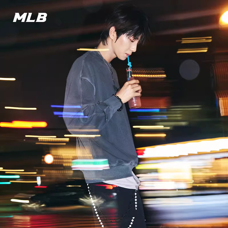 MLB官方男女复古水洗做旧风套头卫衣25年春夏新款MTB14