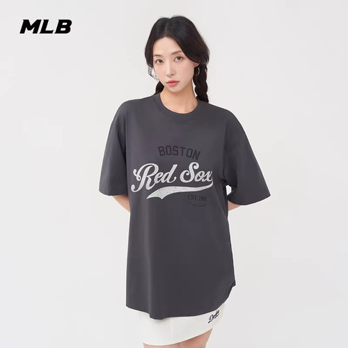MLB官方 男女情侣学院风复古印花凉感T恤运动短袖25夏季新款TSV05