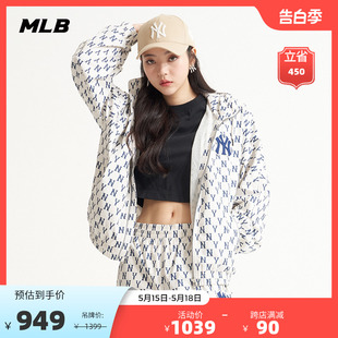 老花连帽运动休闲外套春夏WJM01 MLB官方 男女防风夹克22年经典