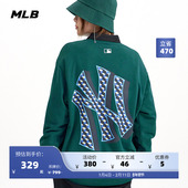 MLB官方 男女复古老花卫衣情侣圆领宽松运动休闲秋季 MTM06