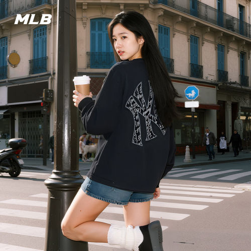 MLB官方 男女情侣防晒运动休闲潮流背标长袖T恤25秋季新款TSB05