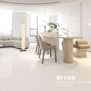 纯色奶白柔光微水泥瓷砖800x800客厅地L砖防滑厨房化妆室壁砖亮光