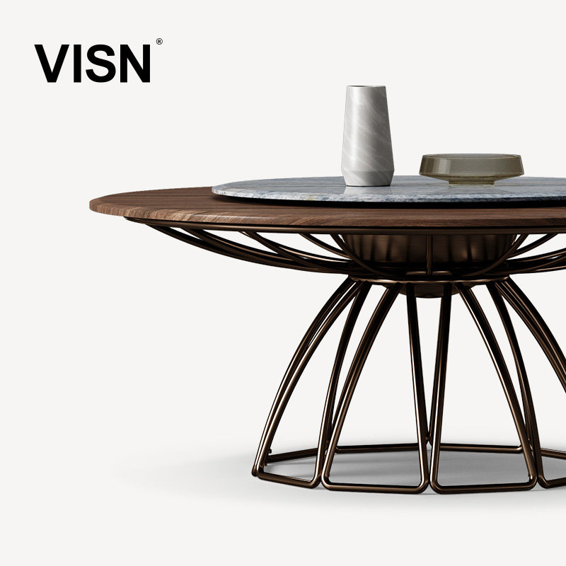 【2022新品】VISN 黑胡桃木餐桌 别墅会所多功能电动旋转餐台|msdalam kategori perabot kediaman, of Tables, meja makan - dari Buy2taobao.com untuk memberikan perkhidmatan ejen Taobao profesional membeli